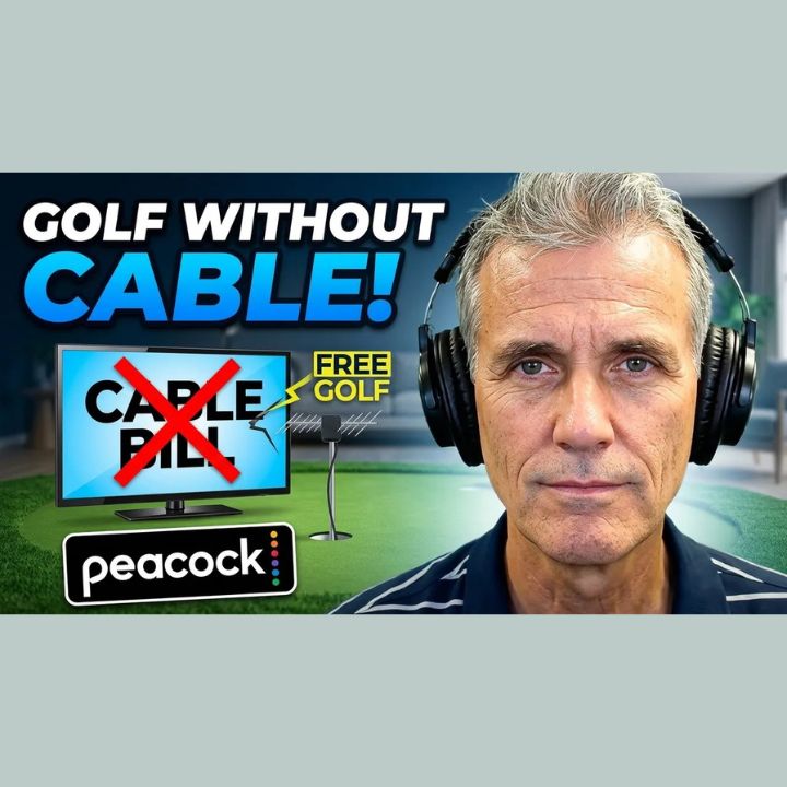 Bryan Longworth of A Faster PC wearing headphones next to a TV graphic with a crossed-out cable bill and a digital antenna, with text reading 